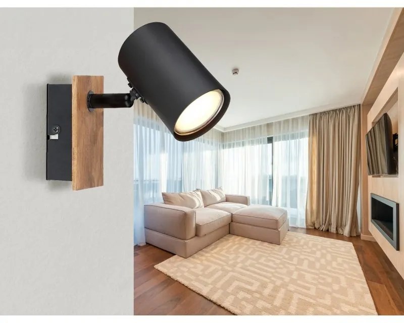 Aplica cu Spot directionabil LINCA natur/negru