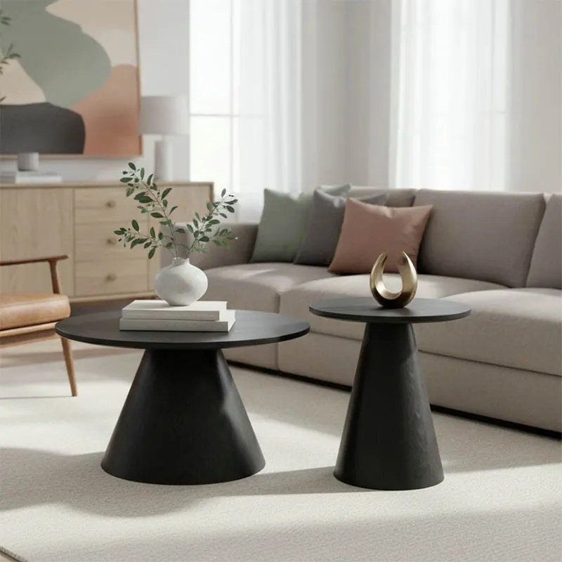 Set 2 Masute Cafea Donna MDF Negru Model 2