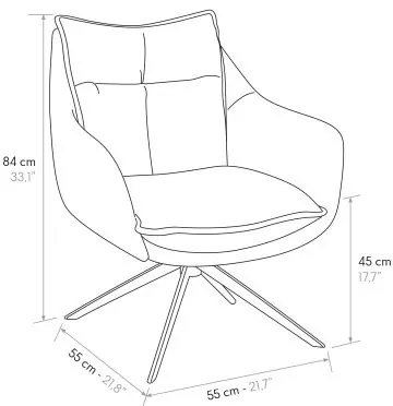 PAZZO DESIGN Fotoliu Vittoria gri| Aosom Romania
