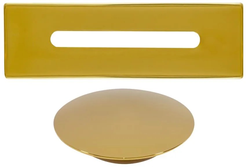 Set capac preaplin și scurgere din oțel pentru cadă freestanding, gold