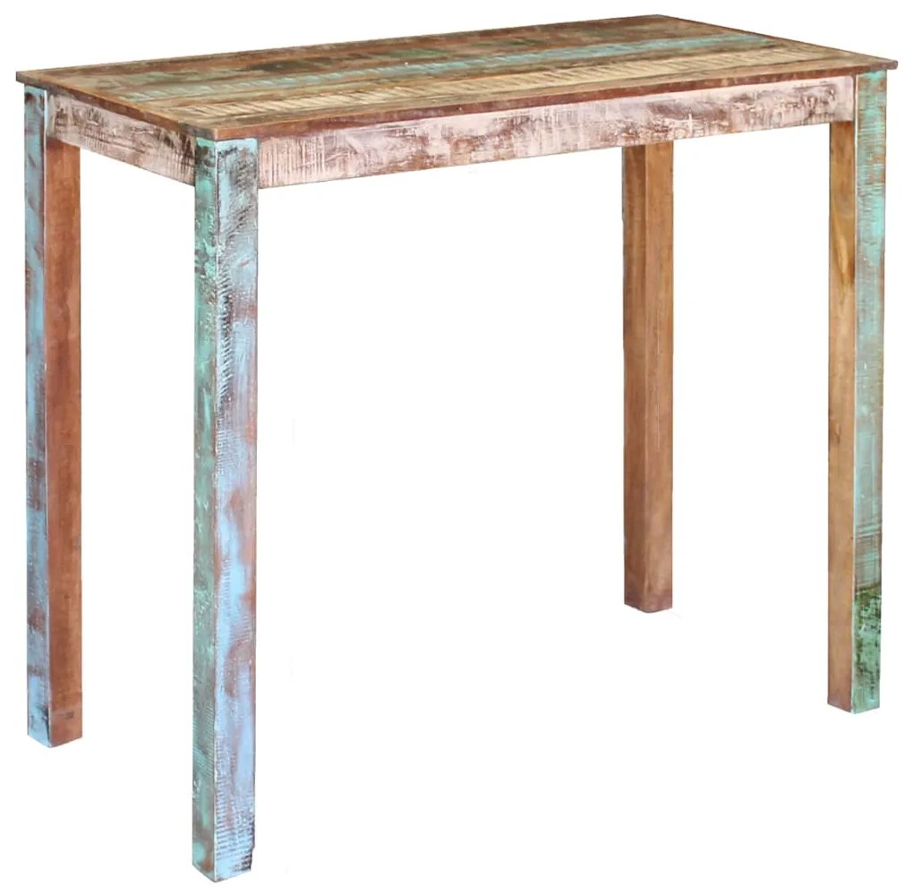 278762 vidaXL Set mobilier bar, 5 piese lemn masiv reciclat și piele naturală