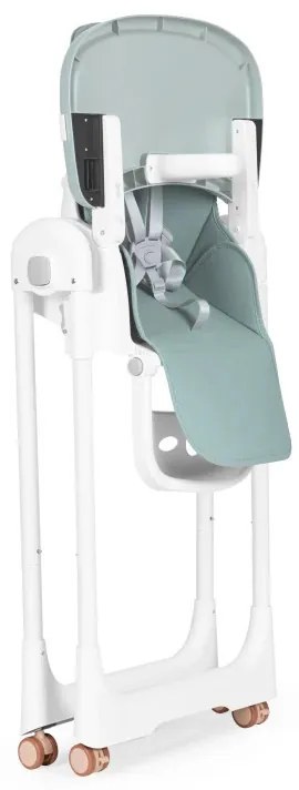 Scaun de hrănire înălțime reglabilă curele din piele ecologică tavă dublă verde