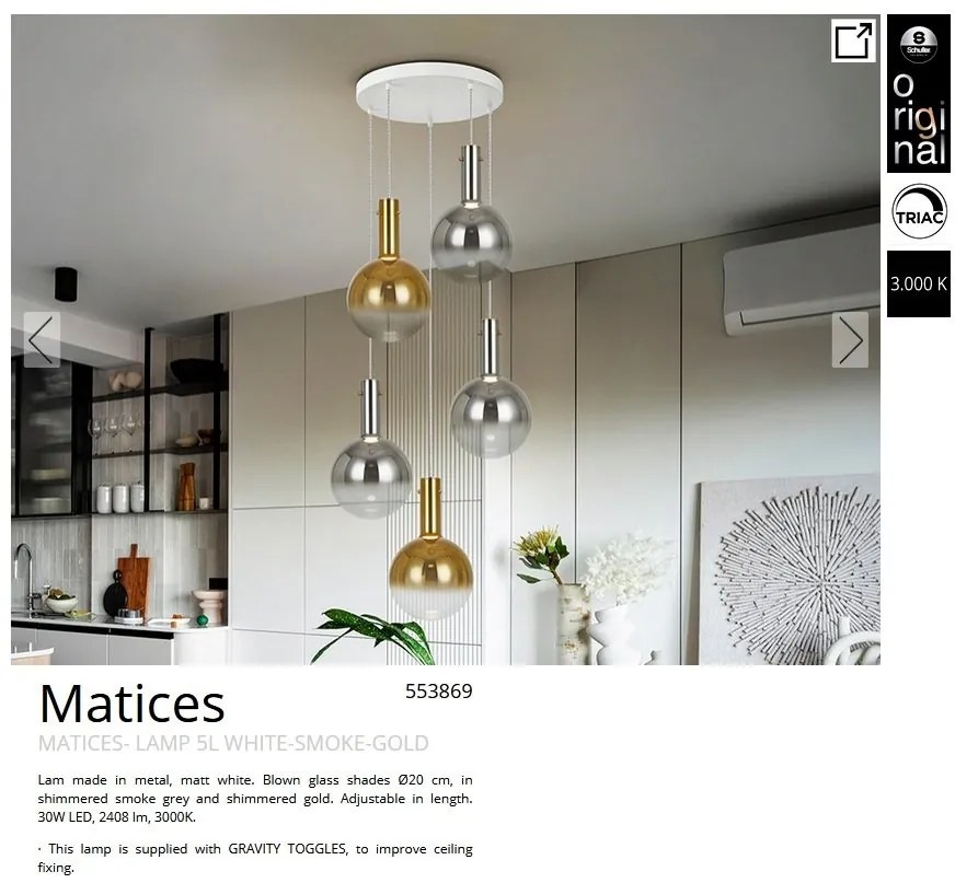 Lustra LED suspendata design modern Matices 5L
