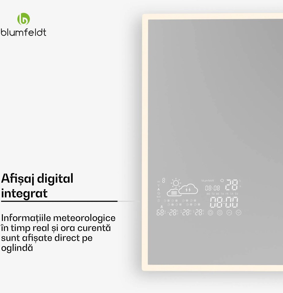 Blumfeldt Încălzitor cu infraroșu, Smart Mirror, Infraroșu, 500 W, IP43