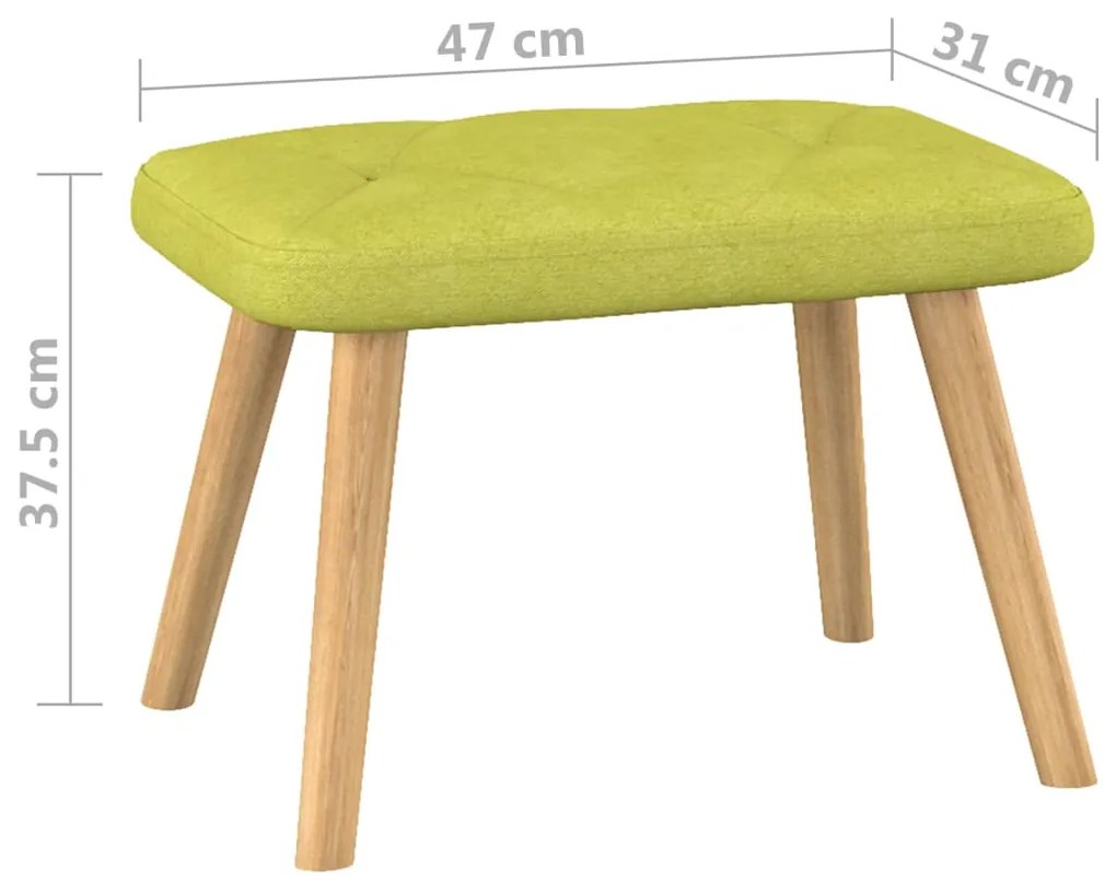 Scaun balansoar cu taburet, verde, textil 1, Verde, Cu suport de picioare