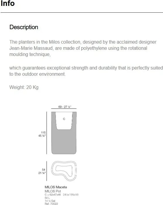 Ghiveci plante design decorativ modern exterior/interior MILOS III