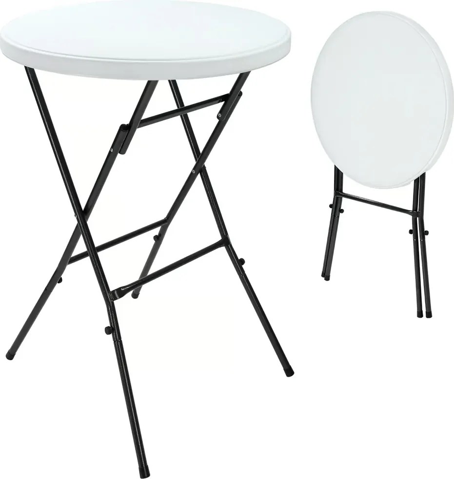 Masă de petrecere din plastic LYDA, Ø72x110cm, alb Casaria