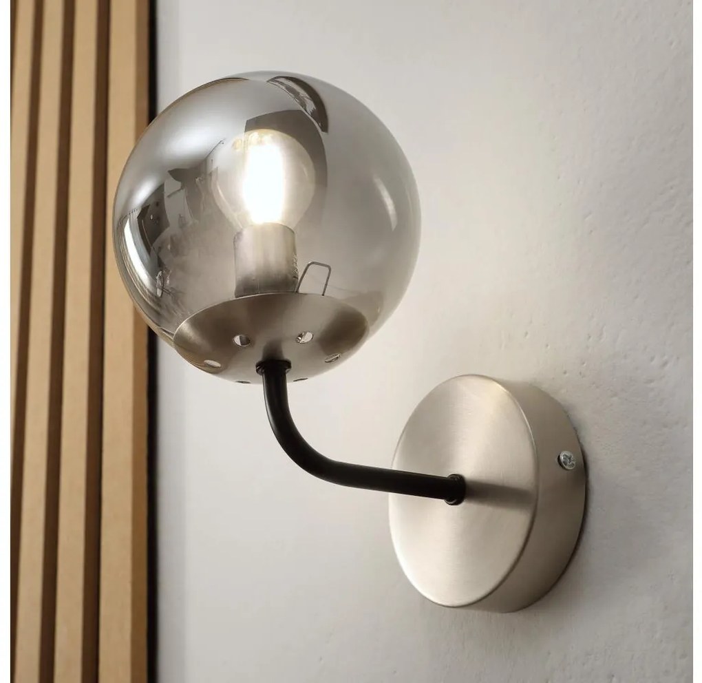 Brilagi - Lampă de perete MALIVA 1xE14/15W/230V crom mat/fumuriu