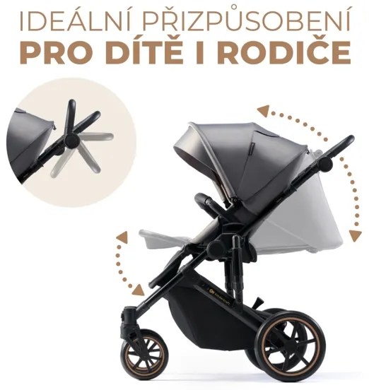 Cărucior de copii combinat 2 în 1 KINDERKRAFT PRIME 2 gri