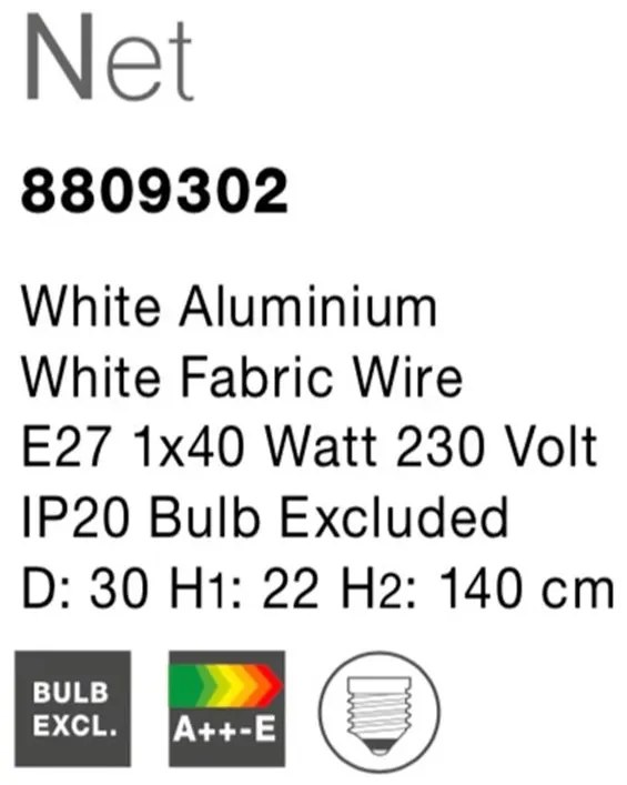 Pendul design modern 30cm Net alb NVL-8809302