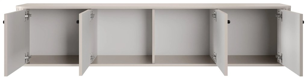Dulap TV suspendată Vesper 4D 187 cm - cașmir / mânere negre