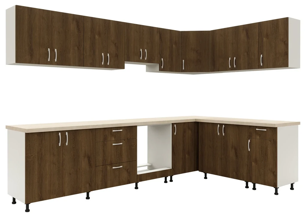 Corp Superior Colt haaus, Stejar Bronz/Alb, 60 x 60 x 60 cm