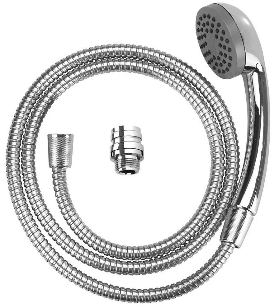 Cap de duș pentru baterie lavoar, dispozitiv portabil din oțel inoxidabil - furtun de 150 cm, WENKO