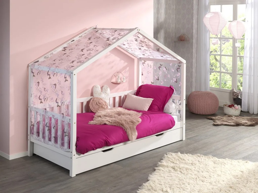 Perdea tip baldachin DALLAS FLUTURE accesoriu pentru pat copii – compatibilă cu modelele de pat DAHK9010/DAHK9014/DAZH9010/DAZH9014