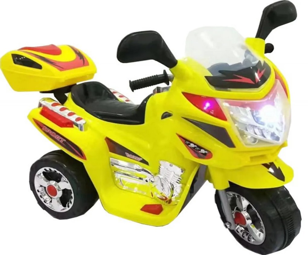 Motocicleta Electrica cu Acumulator Pentru Copii NOVOKIDS™ Moto Classico 51, 3-6 ani, max 25 kg, Cu Sunete , Trotineta Electrica, 3 Roti, MERS CU