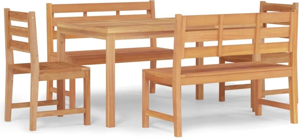 vidaXL Set de sufragerie de grădină, lemn masiv de tec, 5 piese