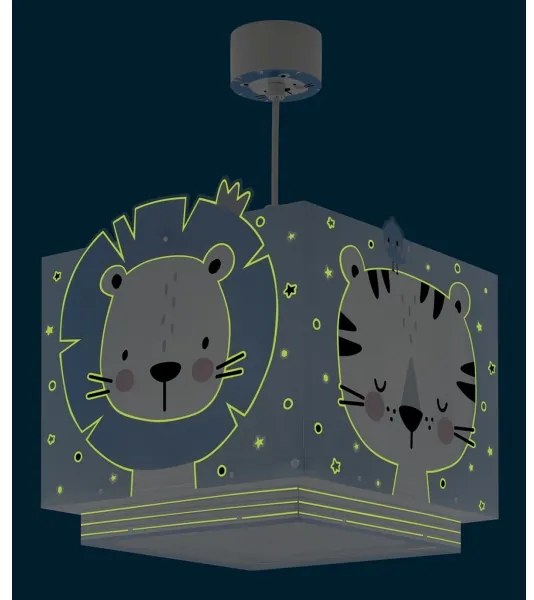 Lustră pe cablu JUNGLE 1xE27/15W/230V albastru Dalber 63112T