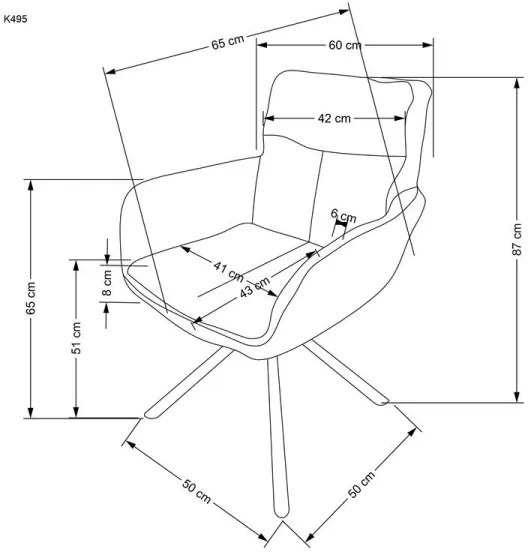 Scaun de dining HALSA, 1 buc., bej