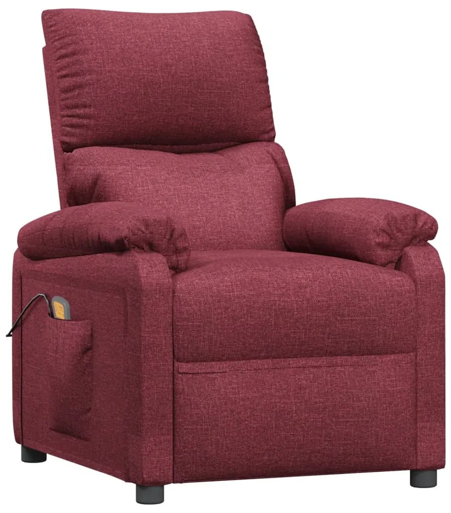 342462 vidaXL Fotoliu de masaj, roșu vin, material textil