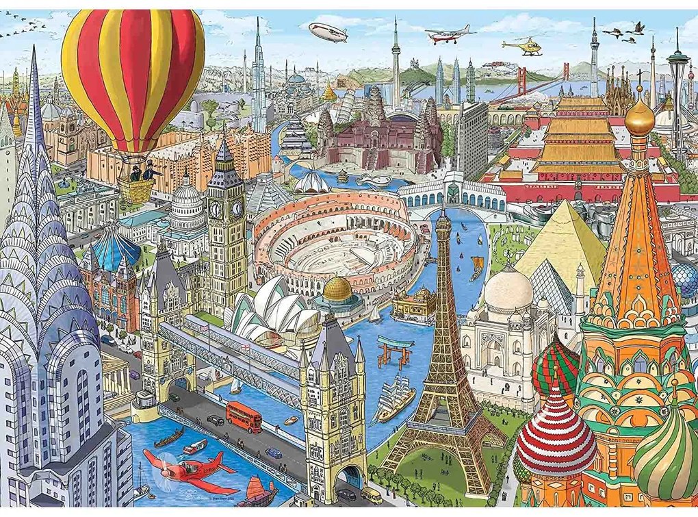 PUZZLE OCOLUL PAMANTULUI IN 80 DE ZILE, 1000 PIESE - RAVENSBURGER (RVSPA16961)