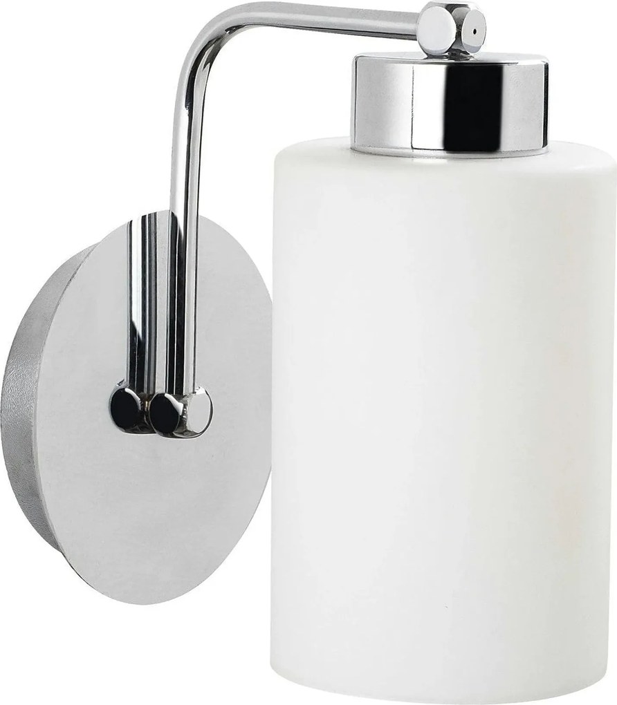Lampa perete BALCOVA N-340, crom/alb, metal/sticla, 10x19x19 cm