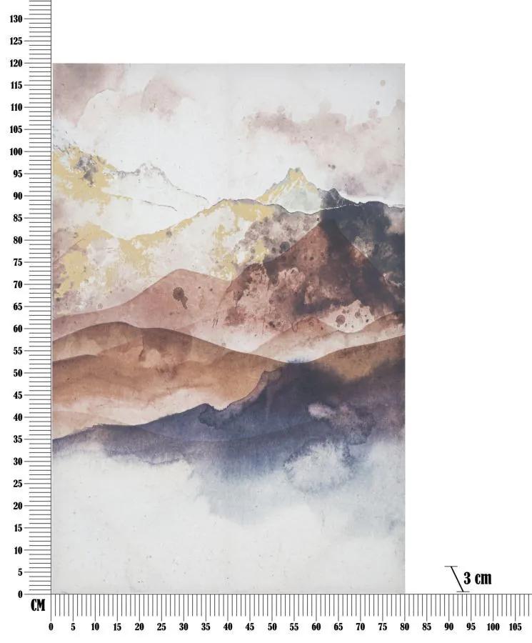 Tablou decorativ multicolor din lemn de Brad si panza, 80x3x120 cm, Mountain Mauro Ferretti
