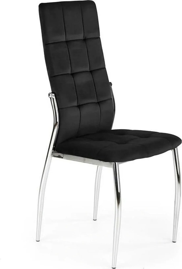 Scaun tapitat K416, negru, stofa catifelata, 43x54x101 cm