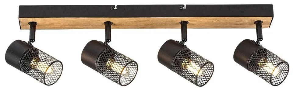 Plafoniera 4L design industrial Metta negru