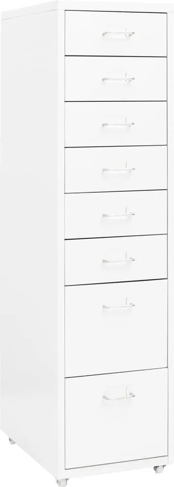 vidaXL Fișet mobil, alb, 28x41x109 cm, metal