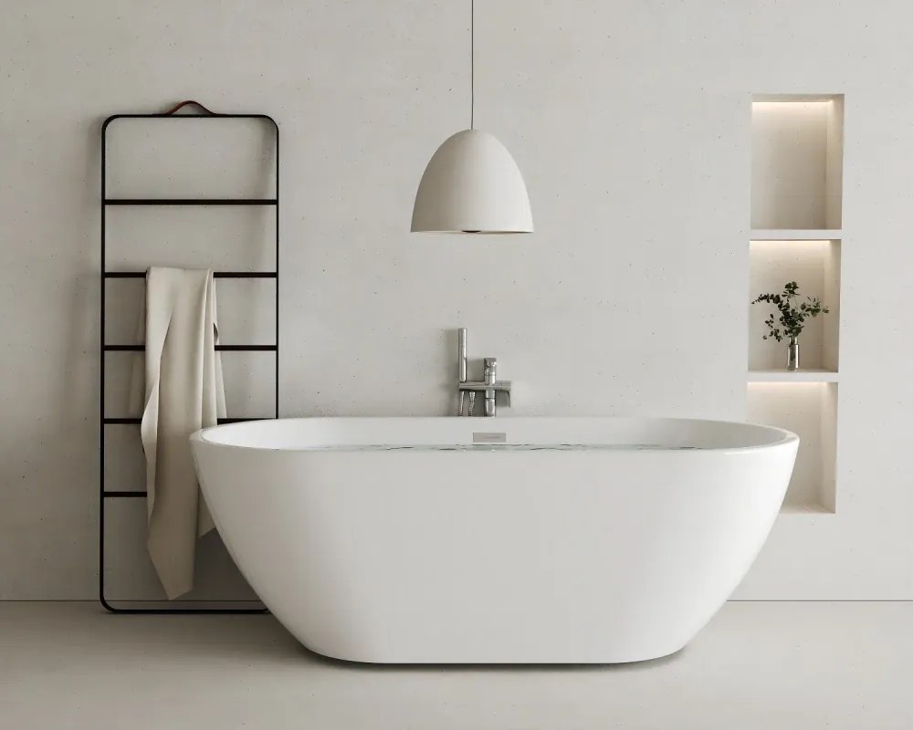 Cada acril freestanding Mia, Alb lucios,170x75x58 cm, 5010