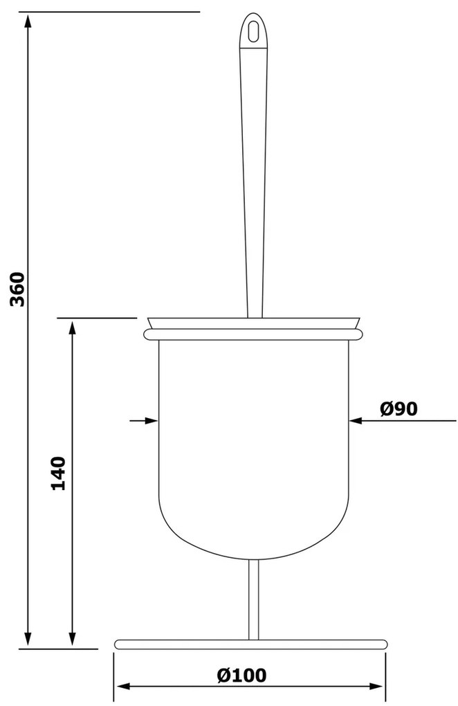 Perie de toaletă AQUALINE GA1304 Simple  Line, argintie