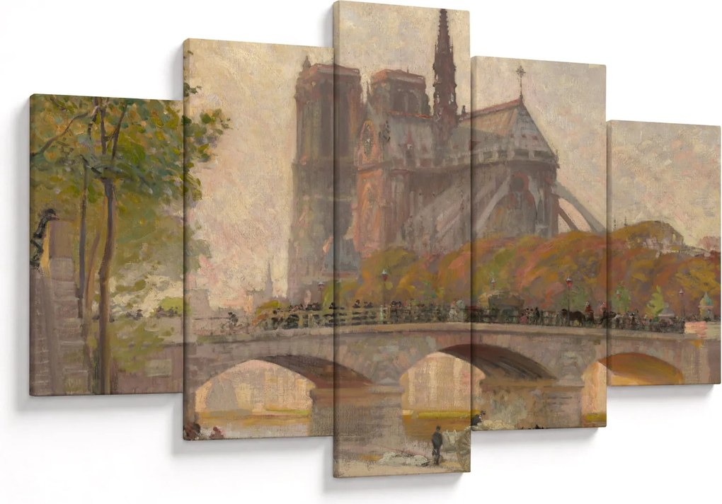 Tablou - Robert William Vonnoh, Notre Dame de Paris, reproducere (150x105 cm)
