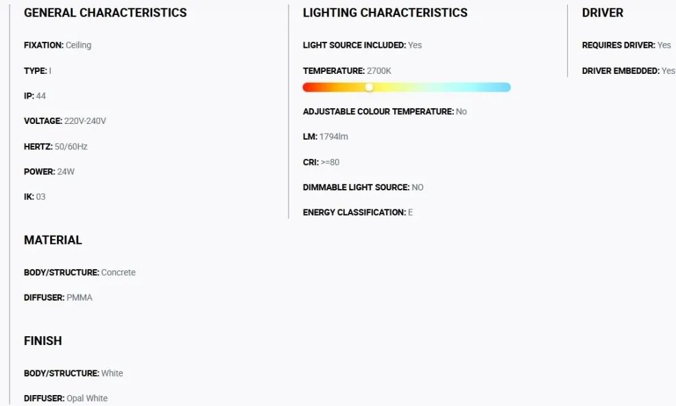 Plafoniera LED exterior iluminat minimalist IP44 ANGA 29cm alba
