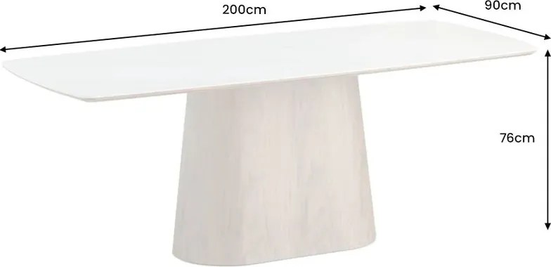 Masa sufragerie, Ceramica Alba, Furnir Nuc, UNIQUE 200cm A-45139 VC