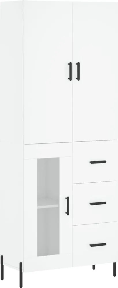 vidaXL Dulap înalt, alb, 69,5x34x180 cm, lemn compozit