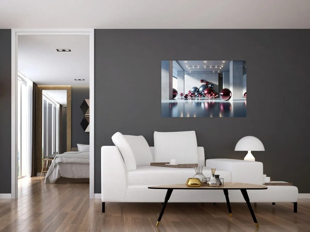 Tablou - Spațiu 3D cu bile II. (90x60 cm)