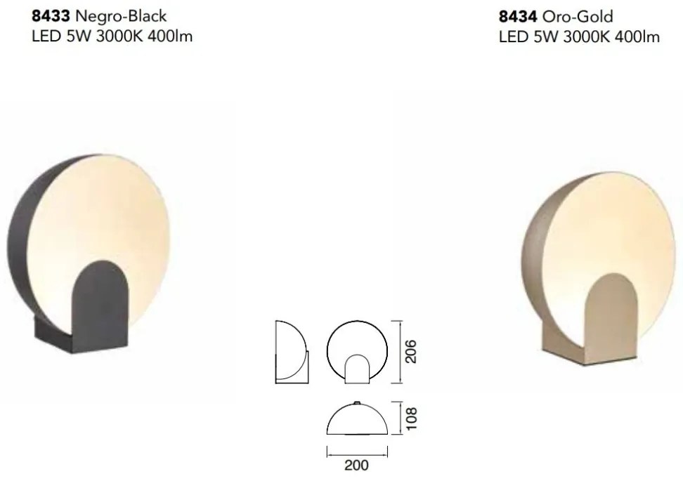 Veioza, Lampa de masa LED design ambiental OCULO negru