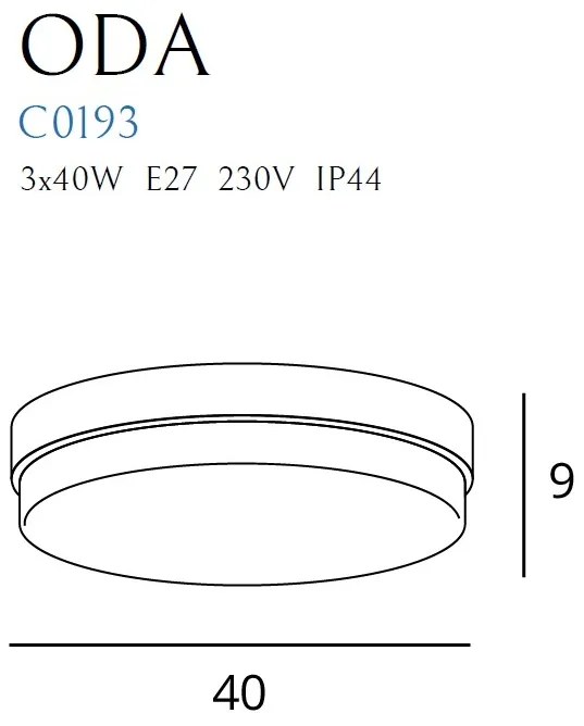 Plafoniera alba cu protectie IP44 Oda C0193 MX