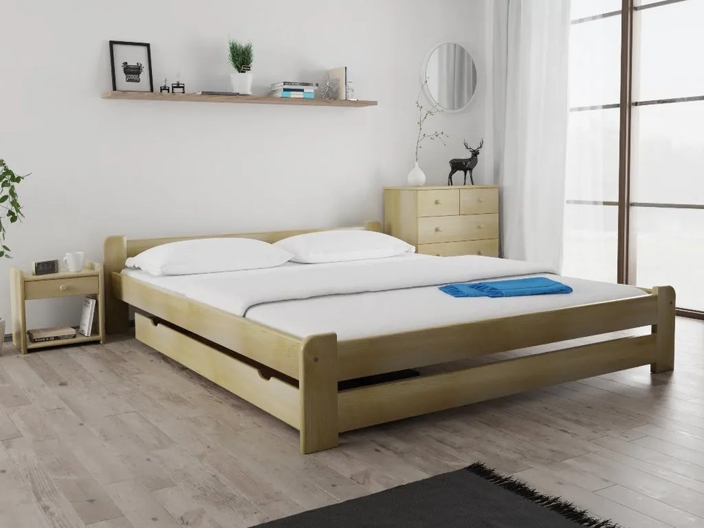 Pat Emily 120 x 200 cm, pin Saltele: Cu saltele Coco Maxi 20 cm, Somiera pat: Cu lamele curbate