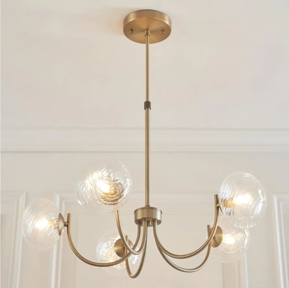 Endon 119210 - Candelabru HAGUE pe tijă, 5xG9/5W/230V, alamă