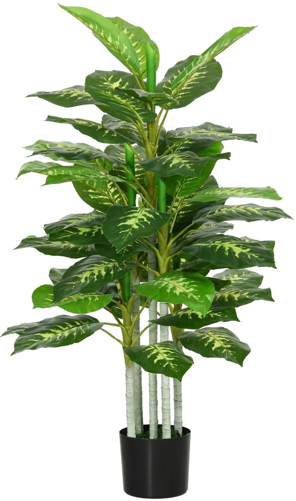HOMCOM Plantă Artificială Decorativă cu Ghiveci, Φ17x95 cm, Verde | Aosom Romania