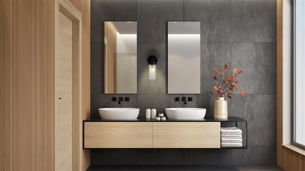 Aplica de perete / oglinda baie IP44 Imperial, negru