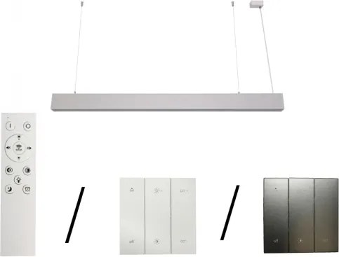 Lustră LED suspendată pe cablu, 55W, 230V, 3000/4000/6500K, 120 cm, albă