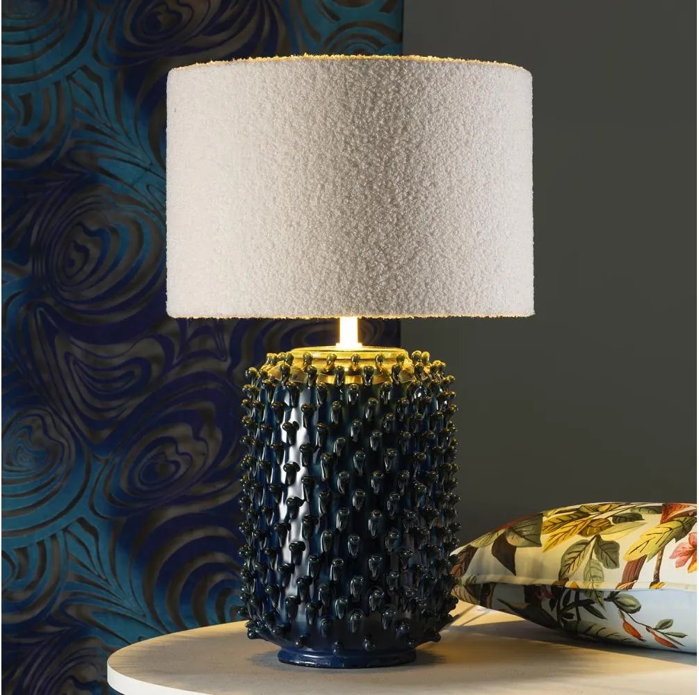 ONLI - Lampă de masă CERAMICA 1xE27/15W/230V 57 cm albastru/crem
