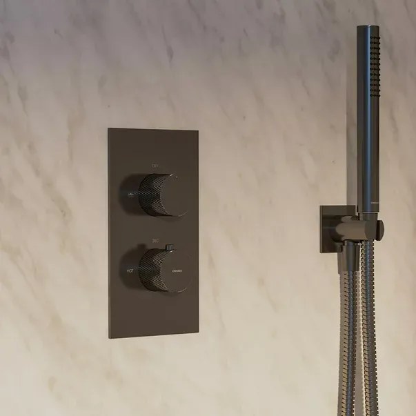 Baterie cada - dus incastrata Omnires Contour cu corp ingropat antracit periat