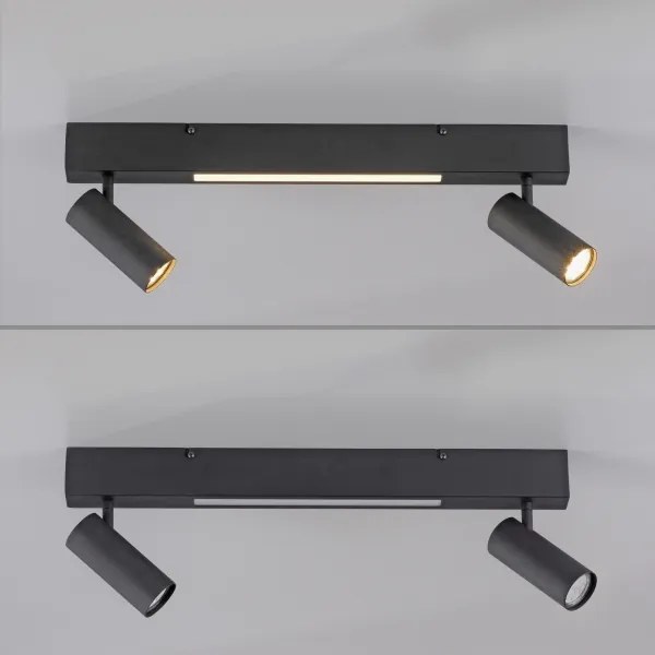 Schöner Wohnen 11793-18 - Spot LED DANTE 2xGU10/10W+LED/7,2W negru