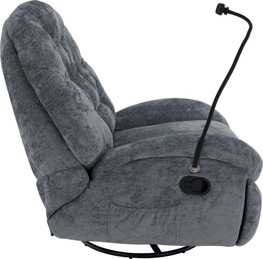 Scaun pivotant de lux, cu balansare, gri, DELMOR