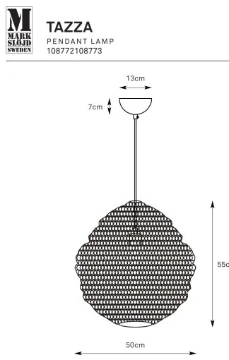 Lustră pe cablu Markslöjd 108772 TAZZA 1xE27/40W/230V negru
