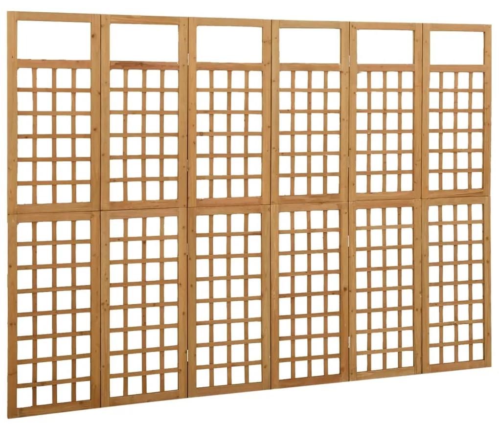 Separator camera cu 6 panouri, 242,5x180 cm, nuiele lemn brad Maro, 242, 5 x 180 cm
