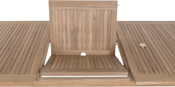 Masă dining pentru exterior extensibilă din lemn de tec 180–240 cm finisaj natural, „Malindi”